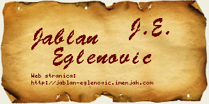 Jablan Eglenović vizit kartica